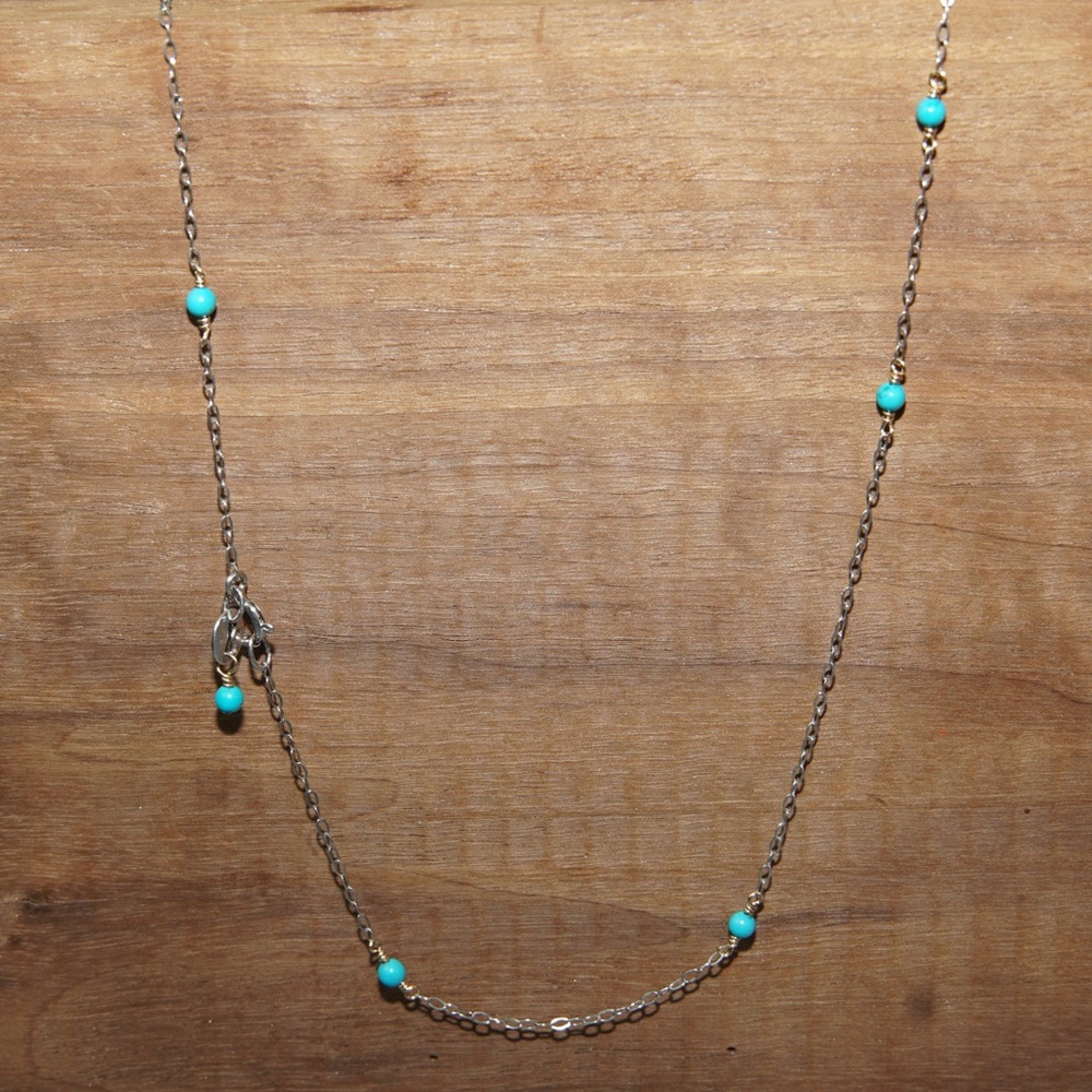 Two Tone Necklace With Turquoise Beads View 5